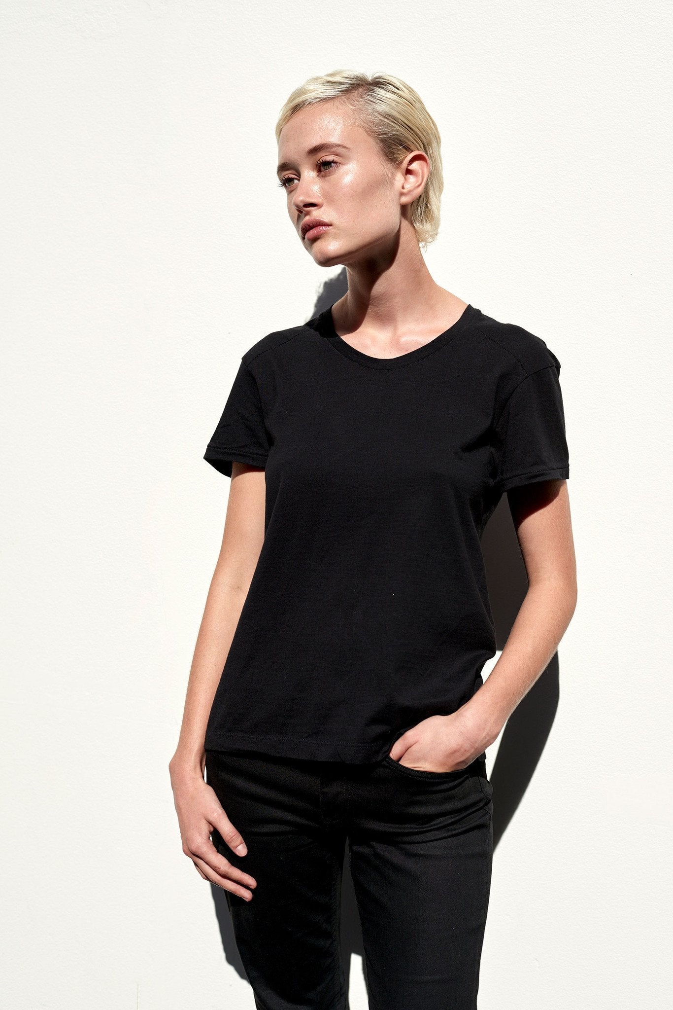 A.BCH A.02 Black Fitted T-Shirt in Organic Cotton