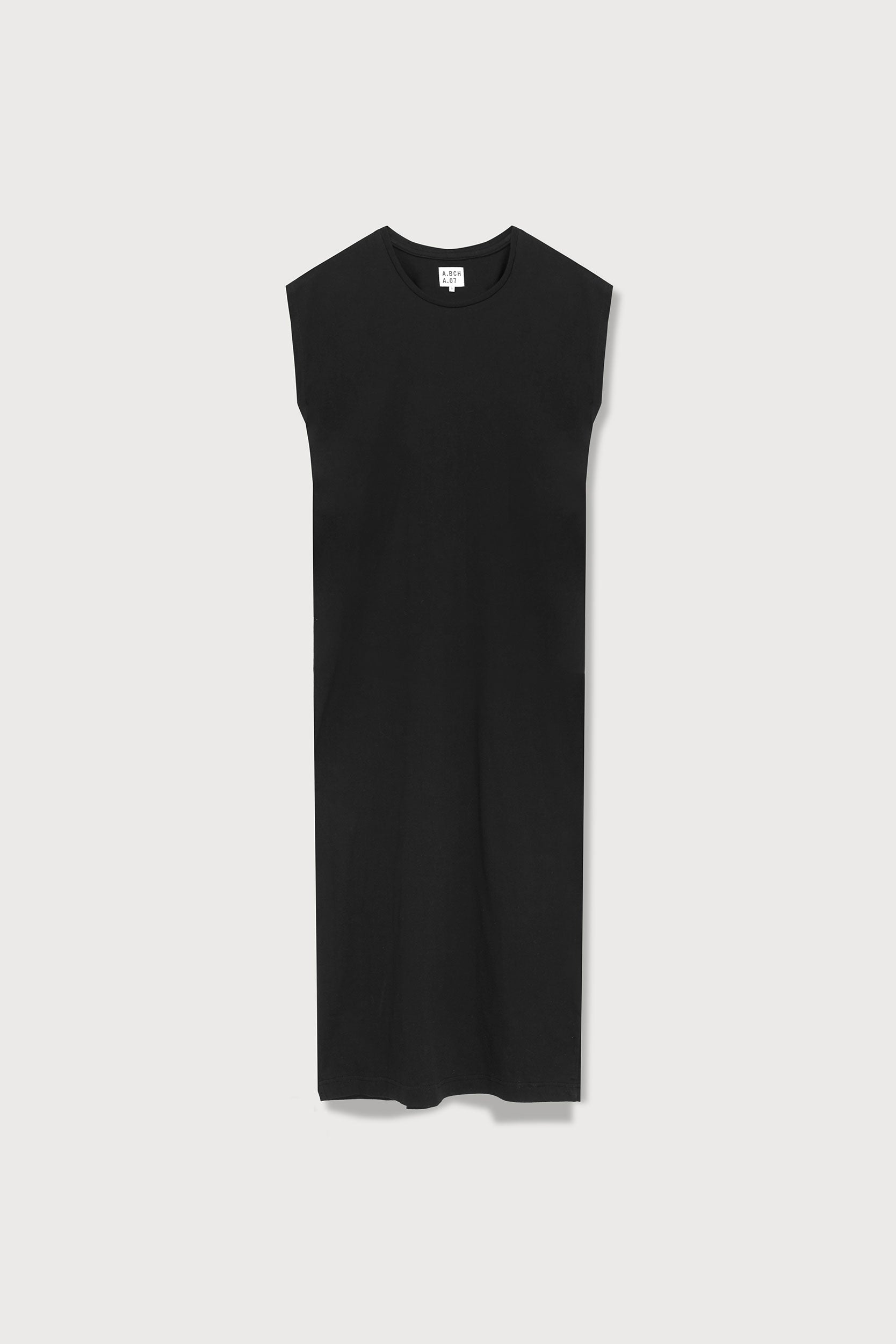 A.BCH A.07 Black T-Shirt Dress in Organic Cotton