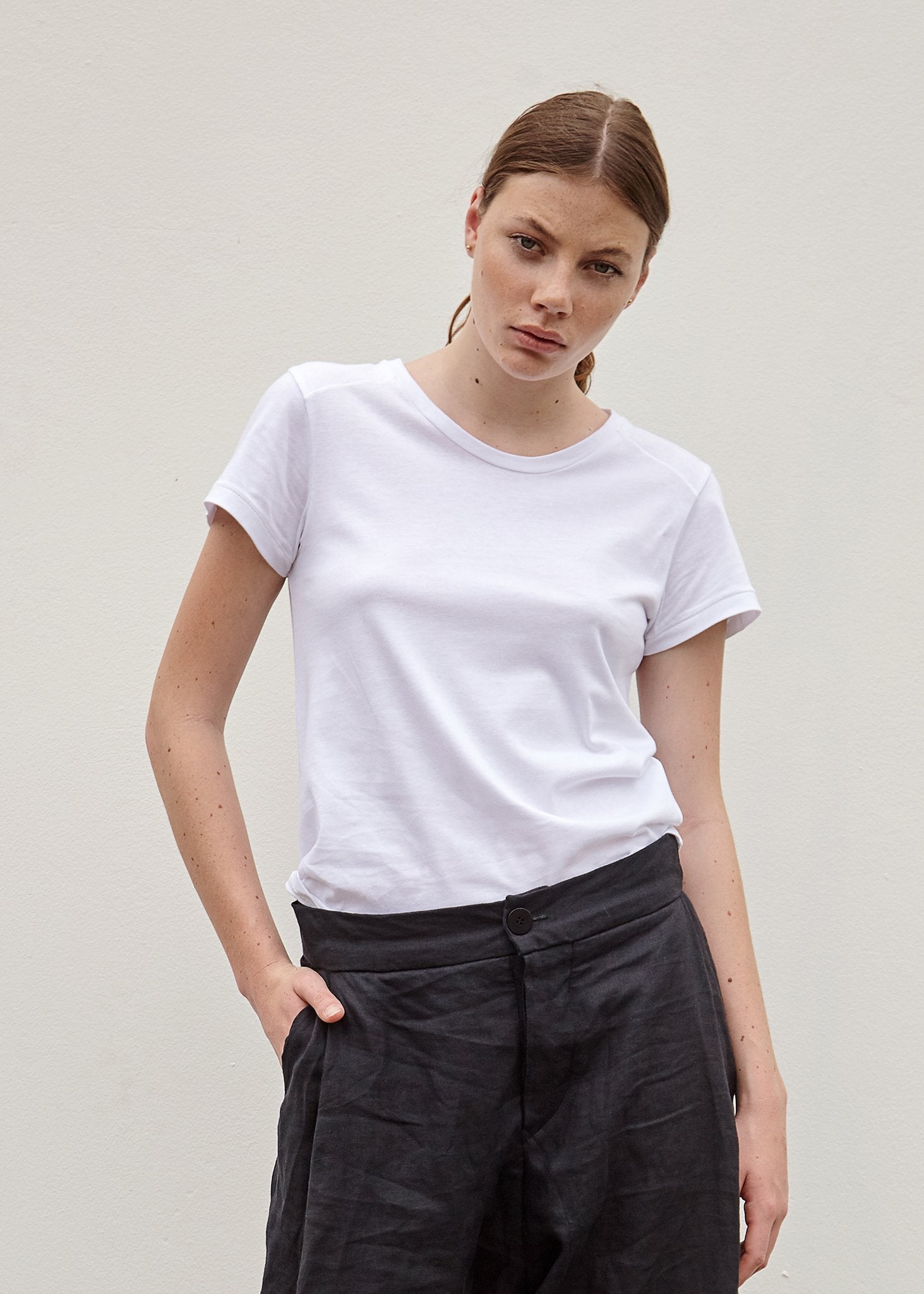 A.BCH A.02 White + Black Fitted T-Shirt Set in Organic Cotton