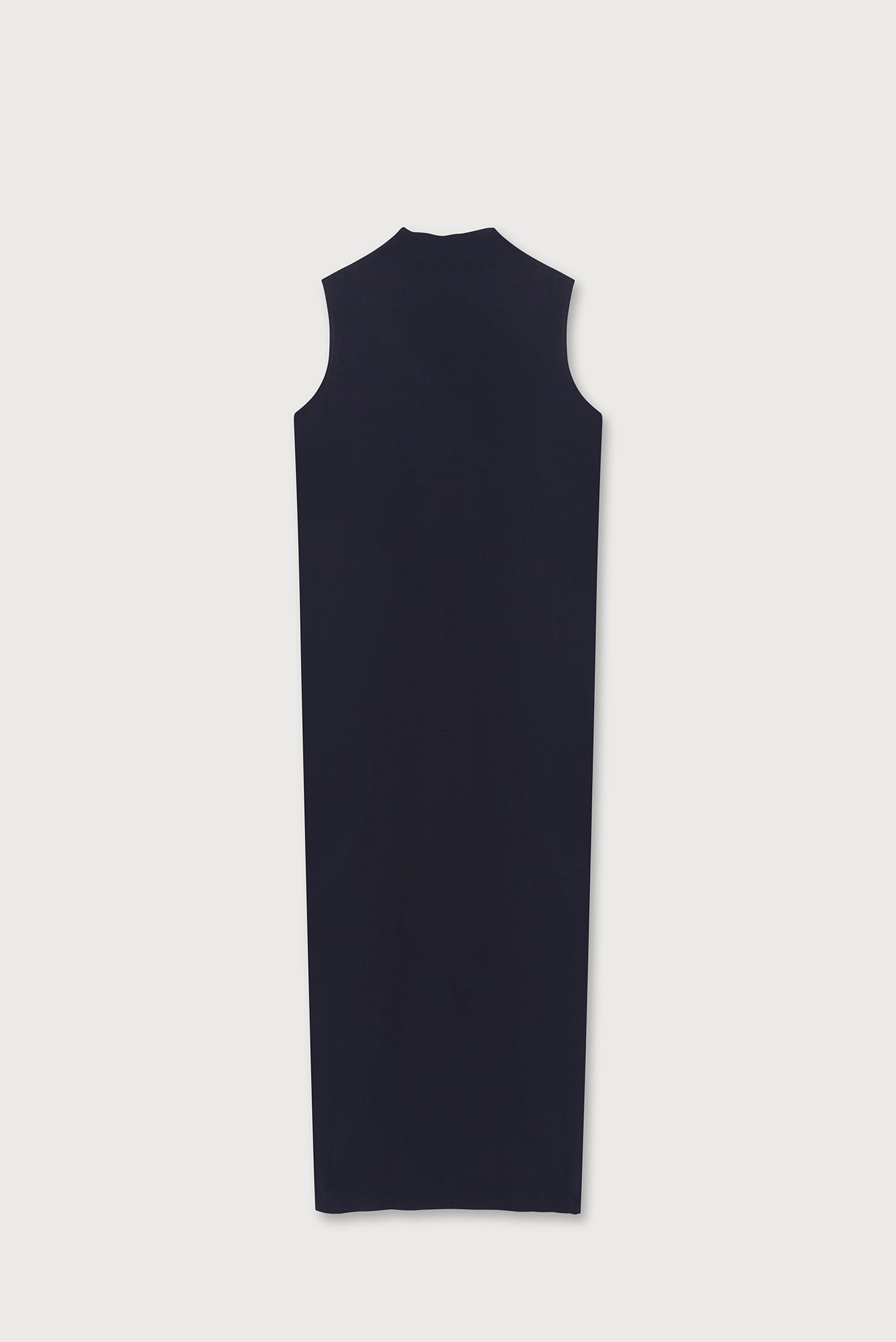 A.BCH A.14 Navy Marle Sleeveless Skivvy Dress in Organic Cotton Rib