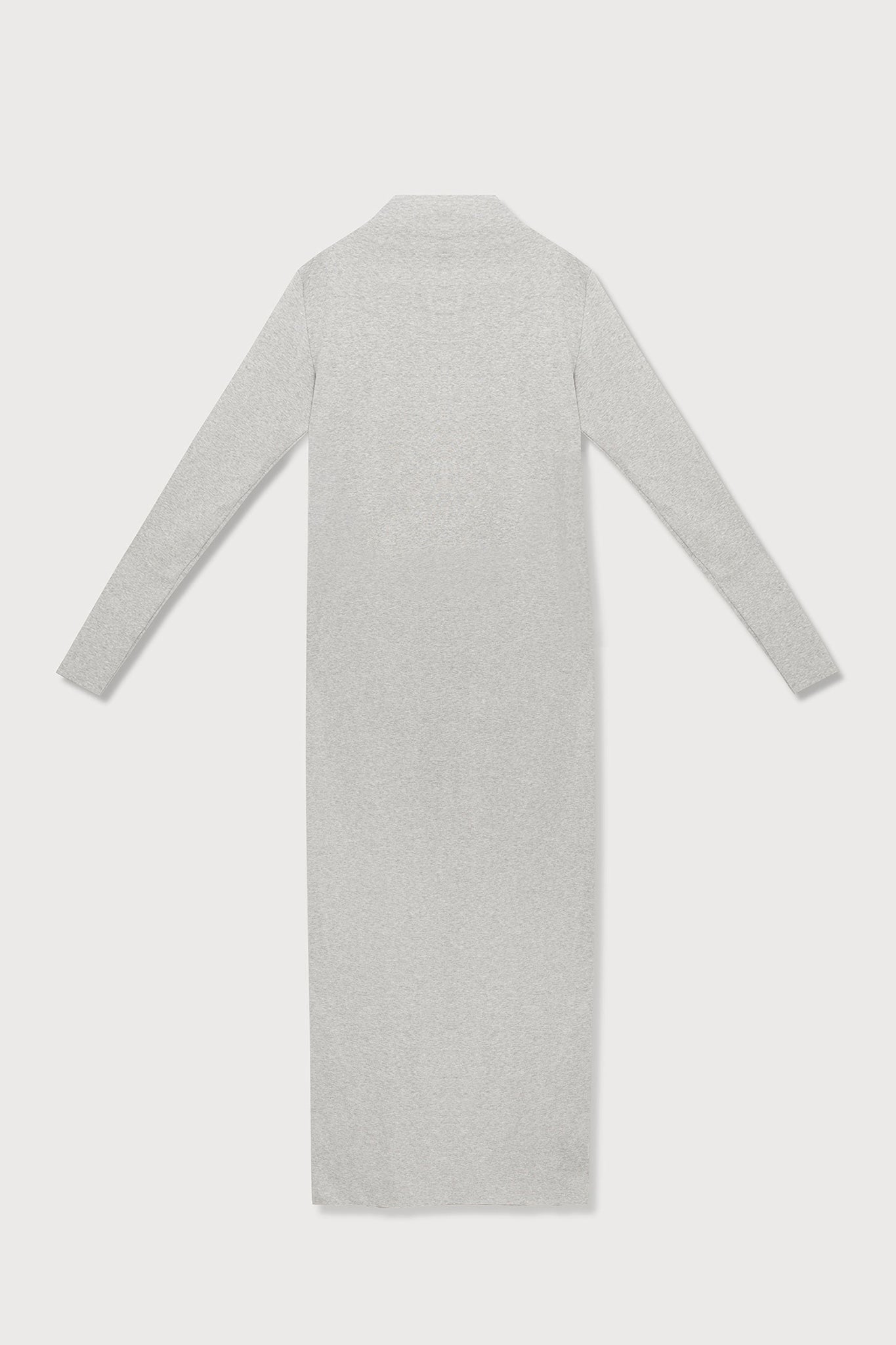 A.BCH A.14 Grey Marle Long Sleeve Skivvy Dress in Organic Cotton Rib