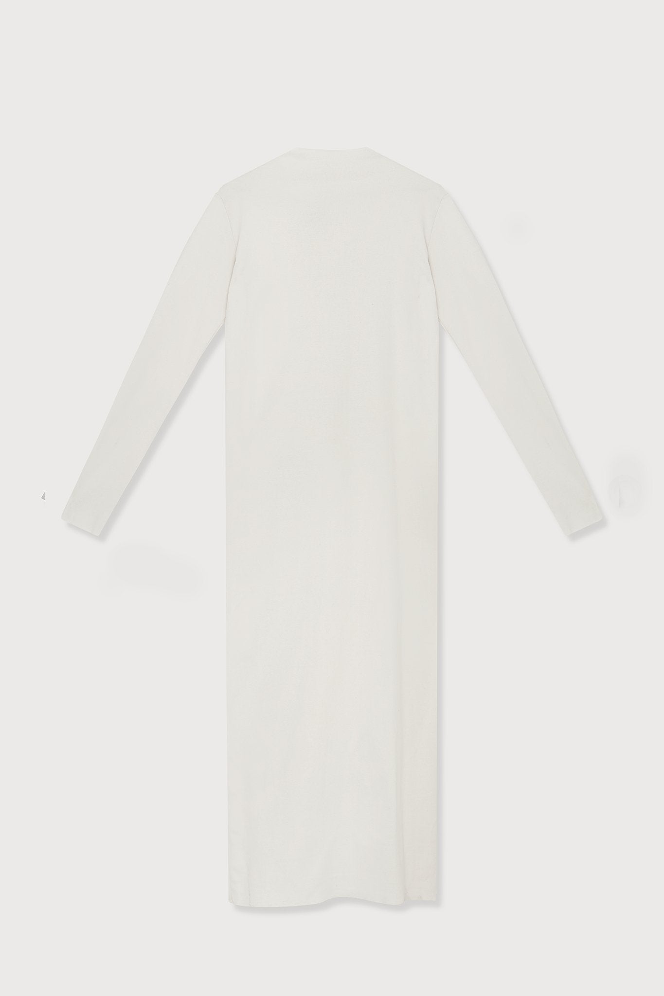A.BCH A.14 Bone Long Sleeve Skivvy Dress in Organic Cotton Rib