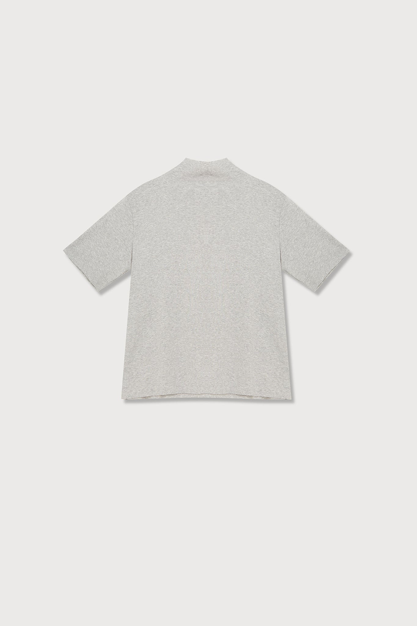 A.BCH A.14 Grey Marle Short Sleeve Skivvy in Organic Cotton