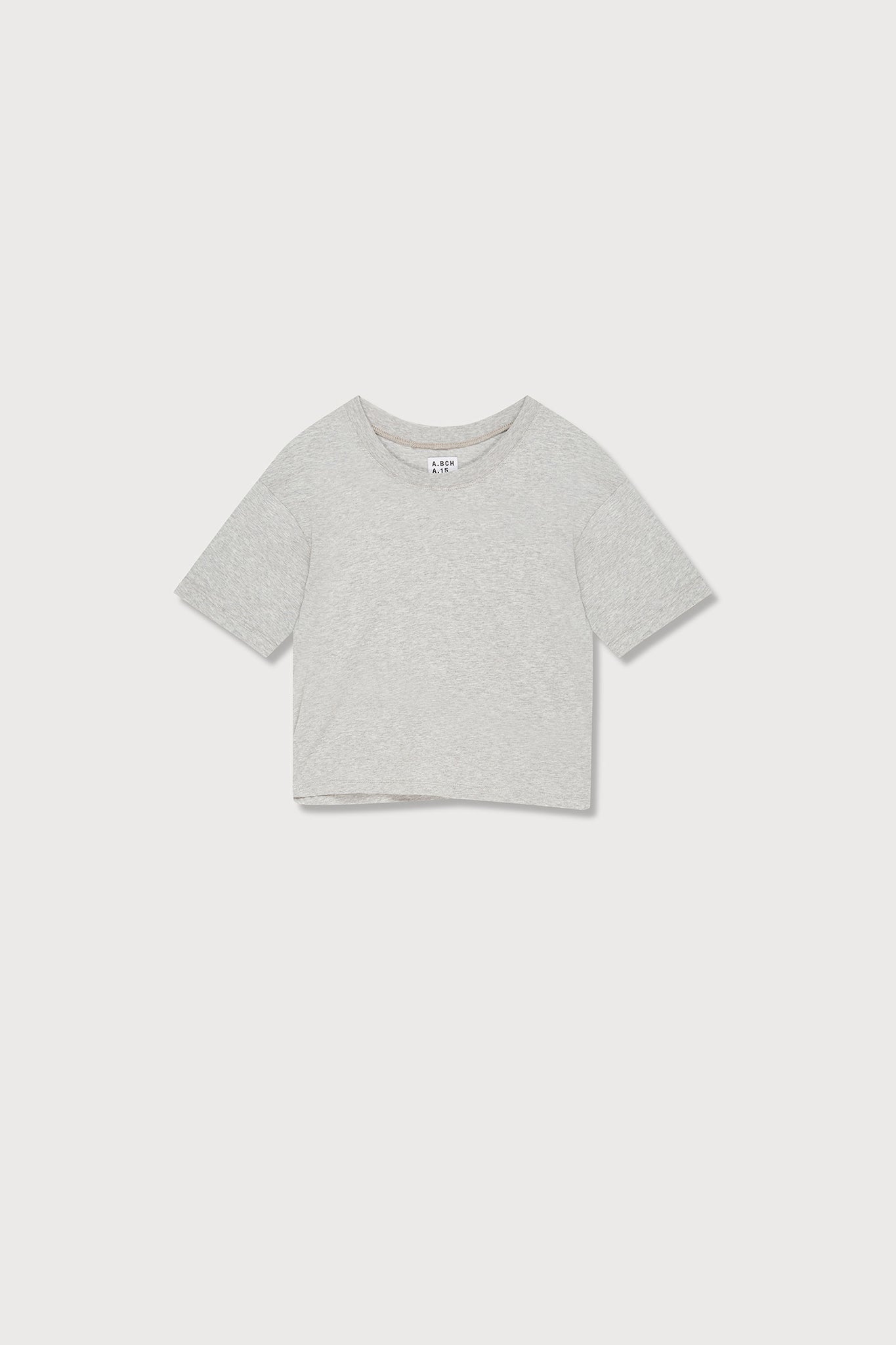 A.BCH A.15 Grey Marle Crop T-Shirt in Organic Cotton