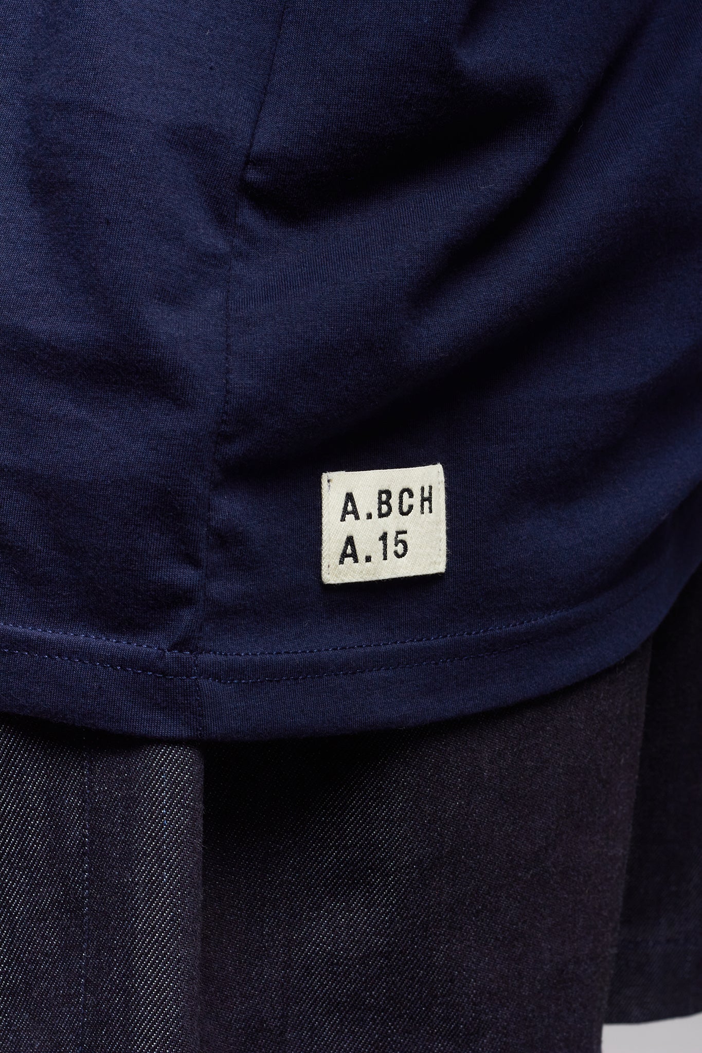 A.BCH A.15 Navy Long Line Tshirt in Organic Cotton