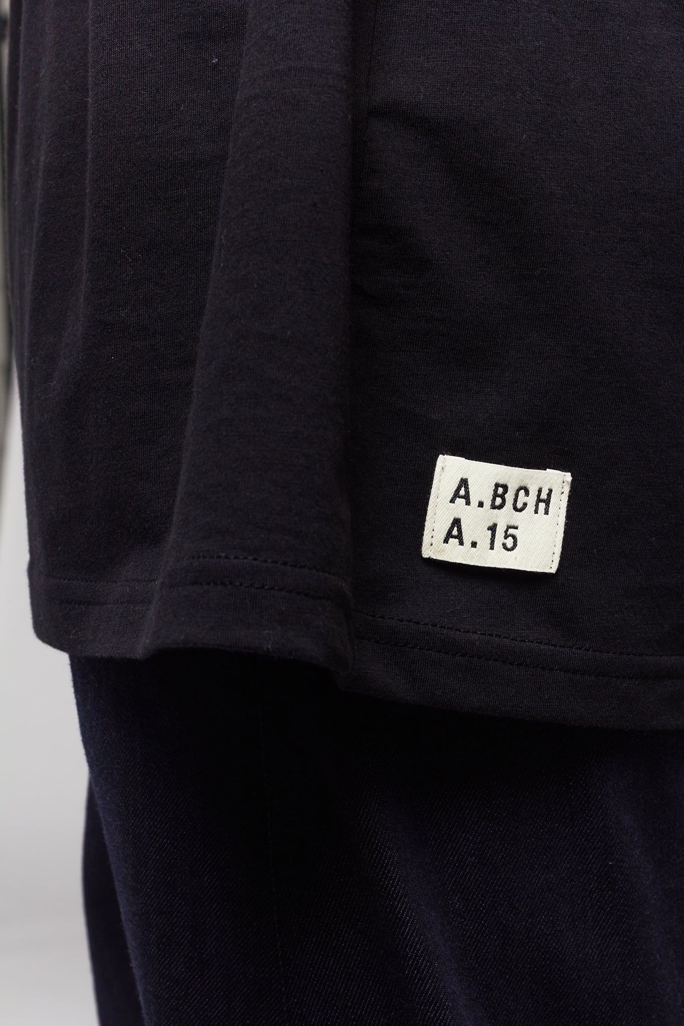 A.BCH A.15 Black Long Line Tshirt in Organic Cotton