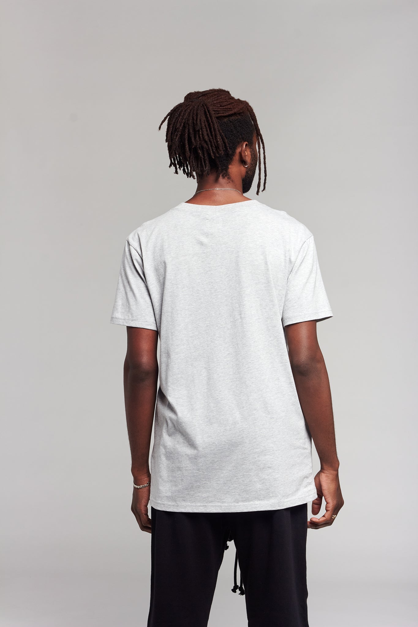 A.BCH A.15 Grey Marle Long Line Tshirt in Organic Cotton