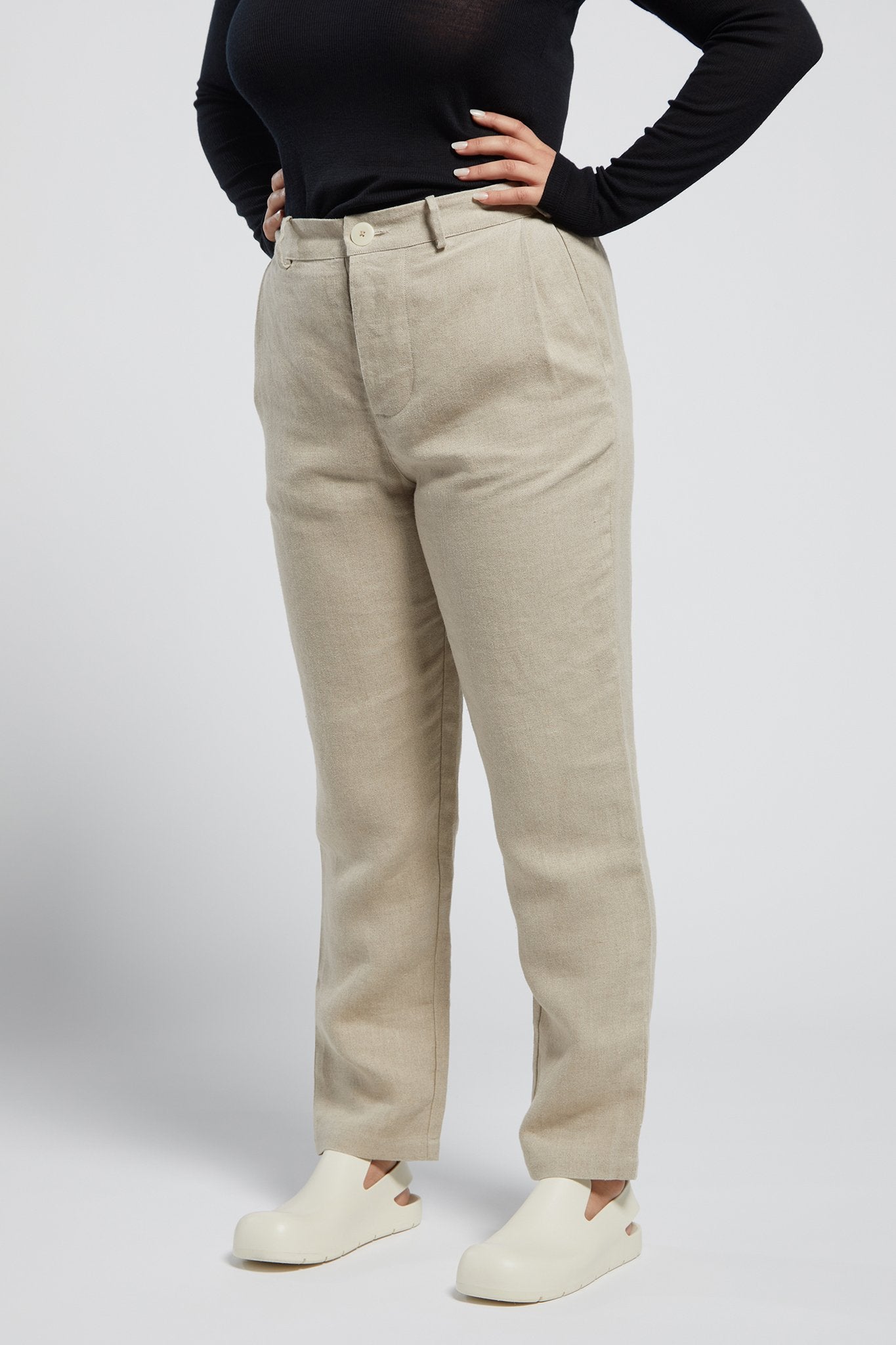 A.BCH A.18 Undyed Organic Linen Semi-Tailored Trousers