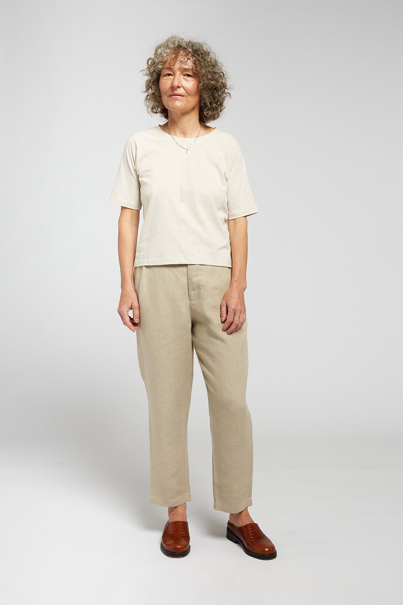 A.27 Oat Marle Tailored T-Shirt in Recycled + Organic Cotton