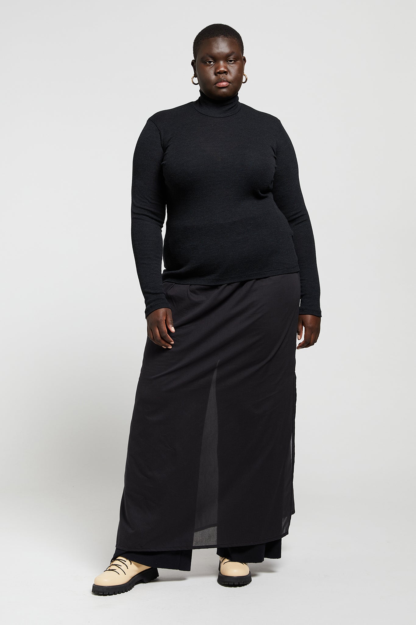 A.BCH A.31 Black Long Sheer Skirt Organic Cotton
