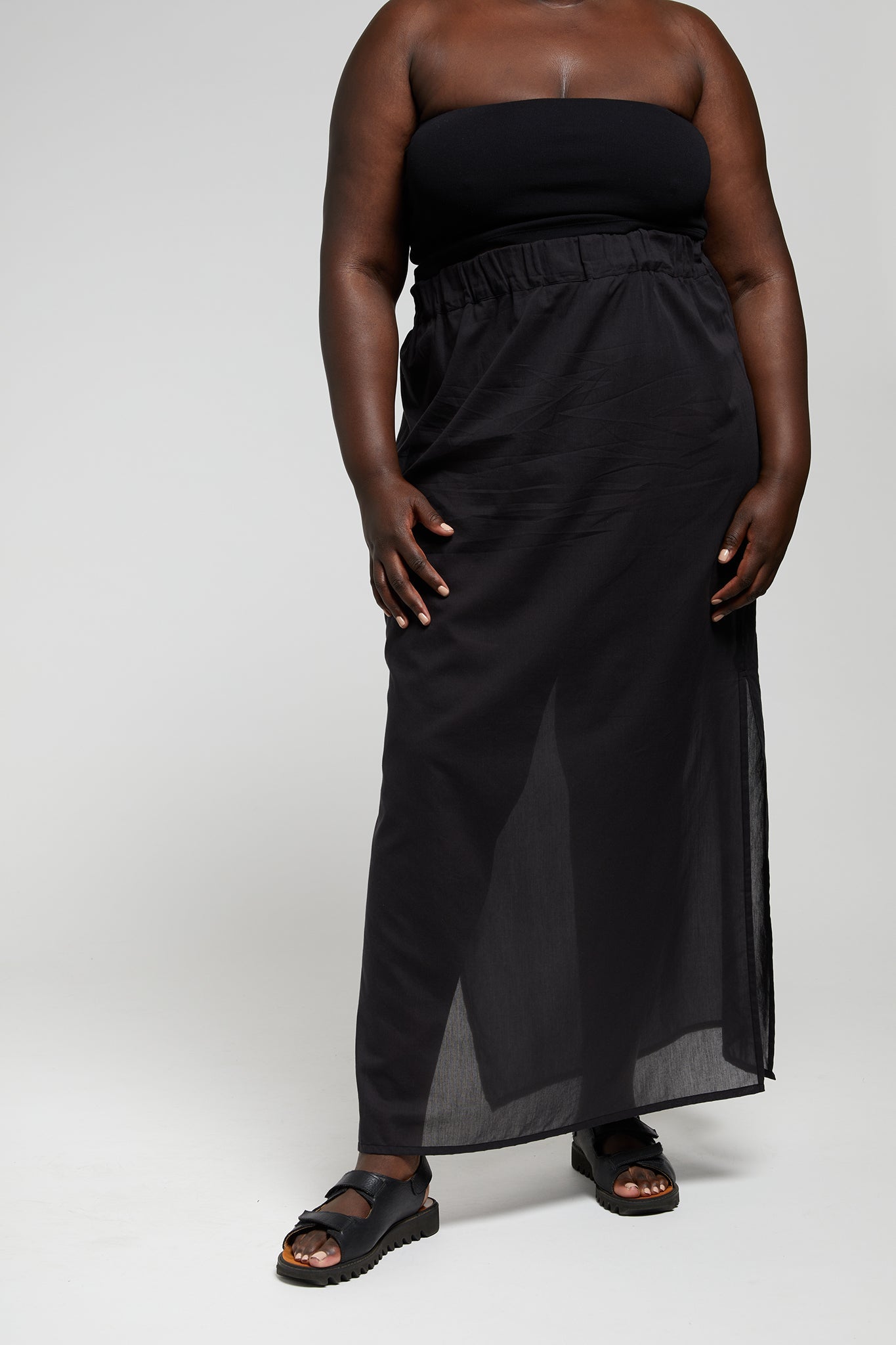 A.BCH A.31 Black Long Sheer Skirt Organic Cotton