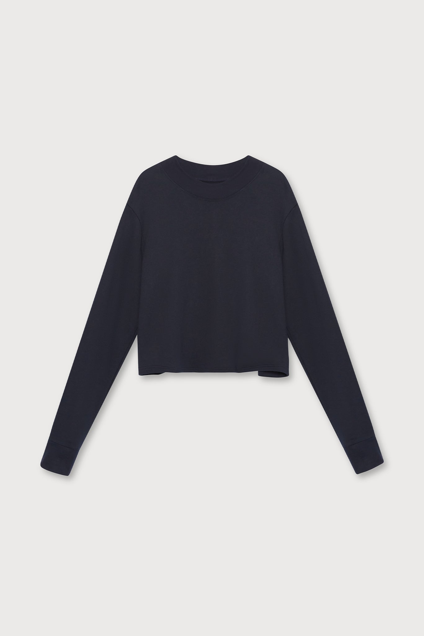 A.BCH A.33 Navy Crop Fleecy Sweater in Organic Cotton