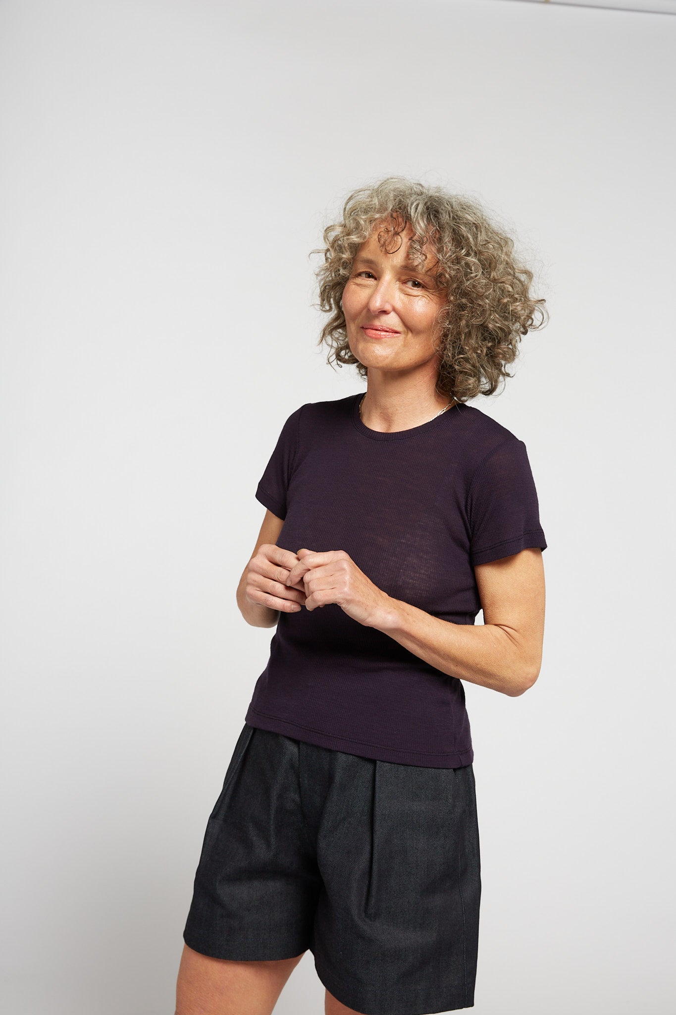 A.BCH A.34 Aubergine Short Sleeve Thermal in Merino Wool