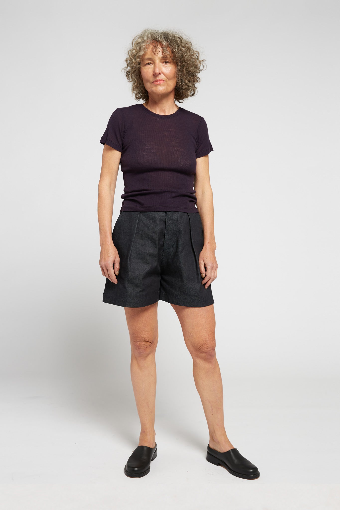 A.BCH A.34 Aubergine Short Sleeve Thermal in Merino Wool
