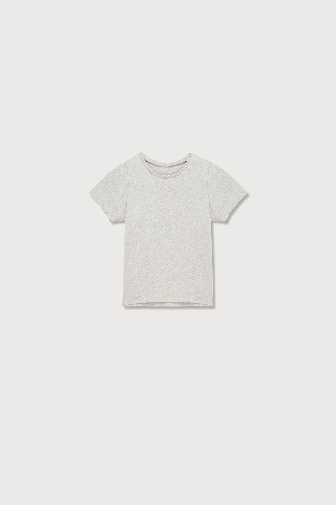 A.BCH A.35 Grey Marle Rib T-Shirt in Organic Cotton Rib