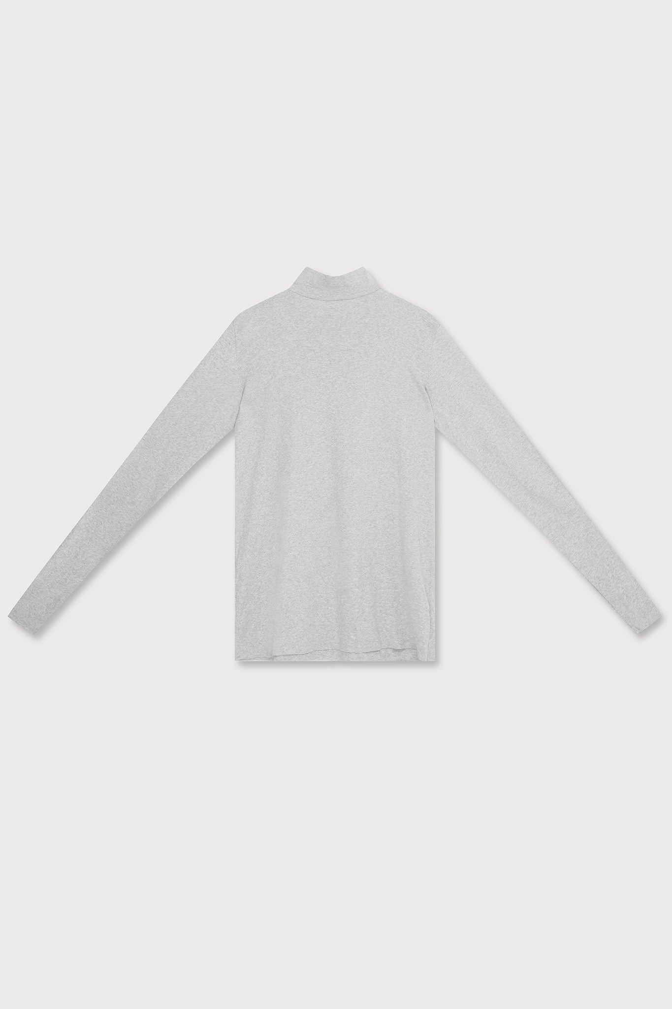 A.BCH A.36 Grey Marle Mock Neck Skivvy in Organic Cotton Rib