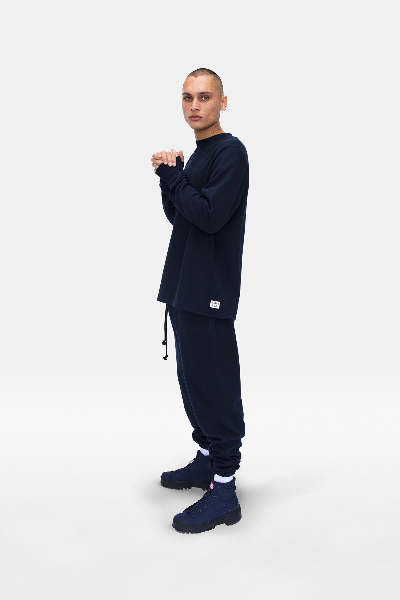 A.BCH A.37 Navy Fleecy Trackpants in Organic Cotton