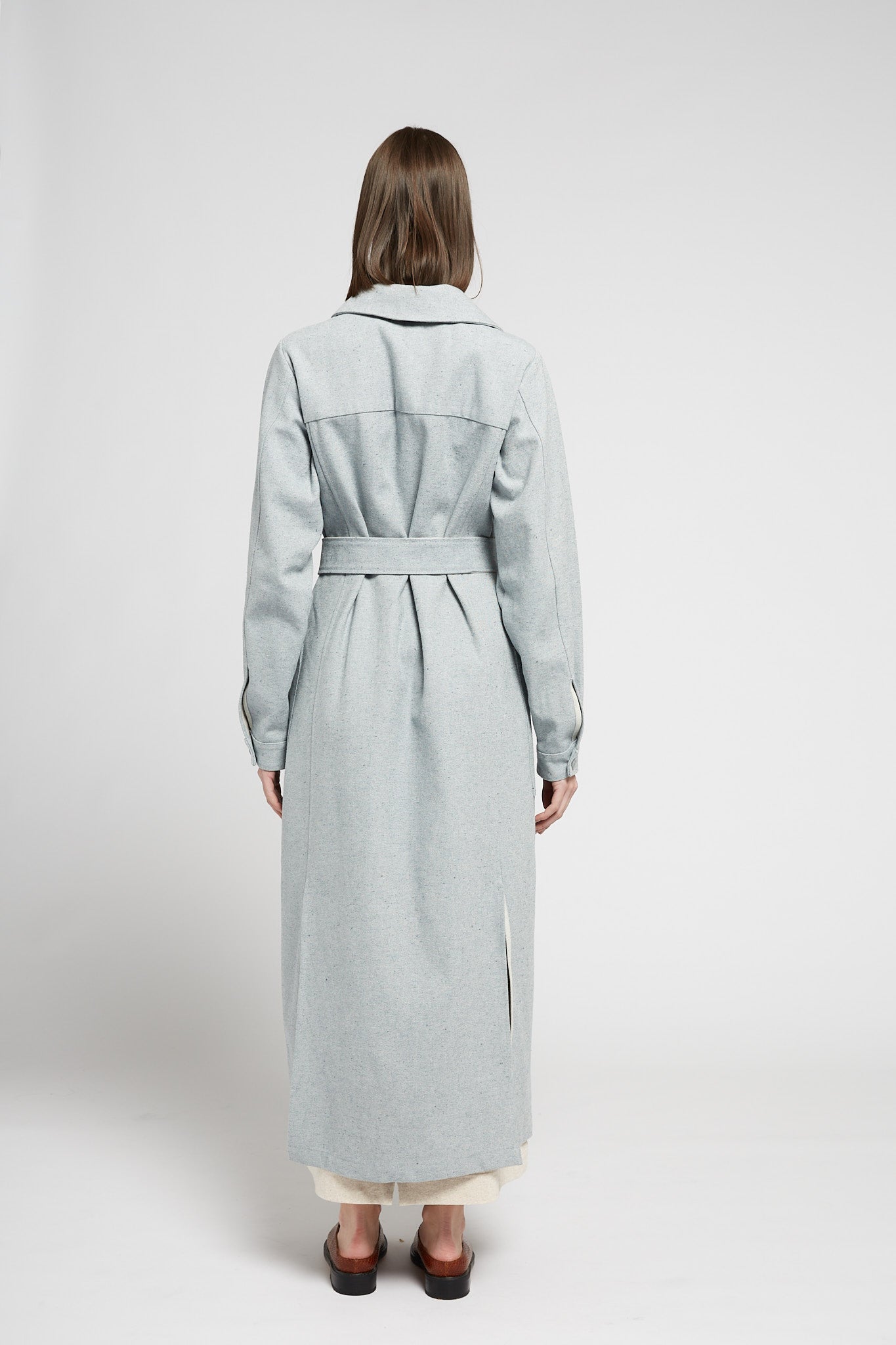 A.38 Light Indigo Trench Coat in Recycled Cotton