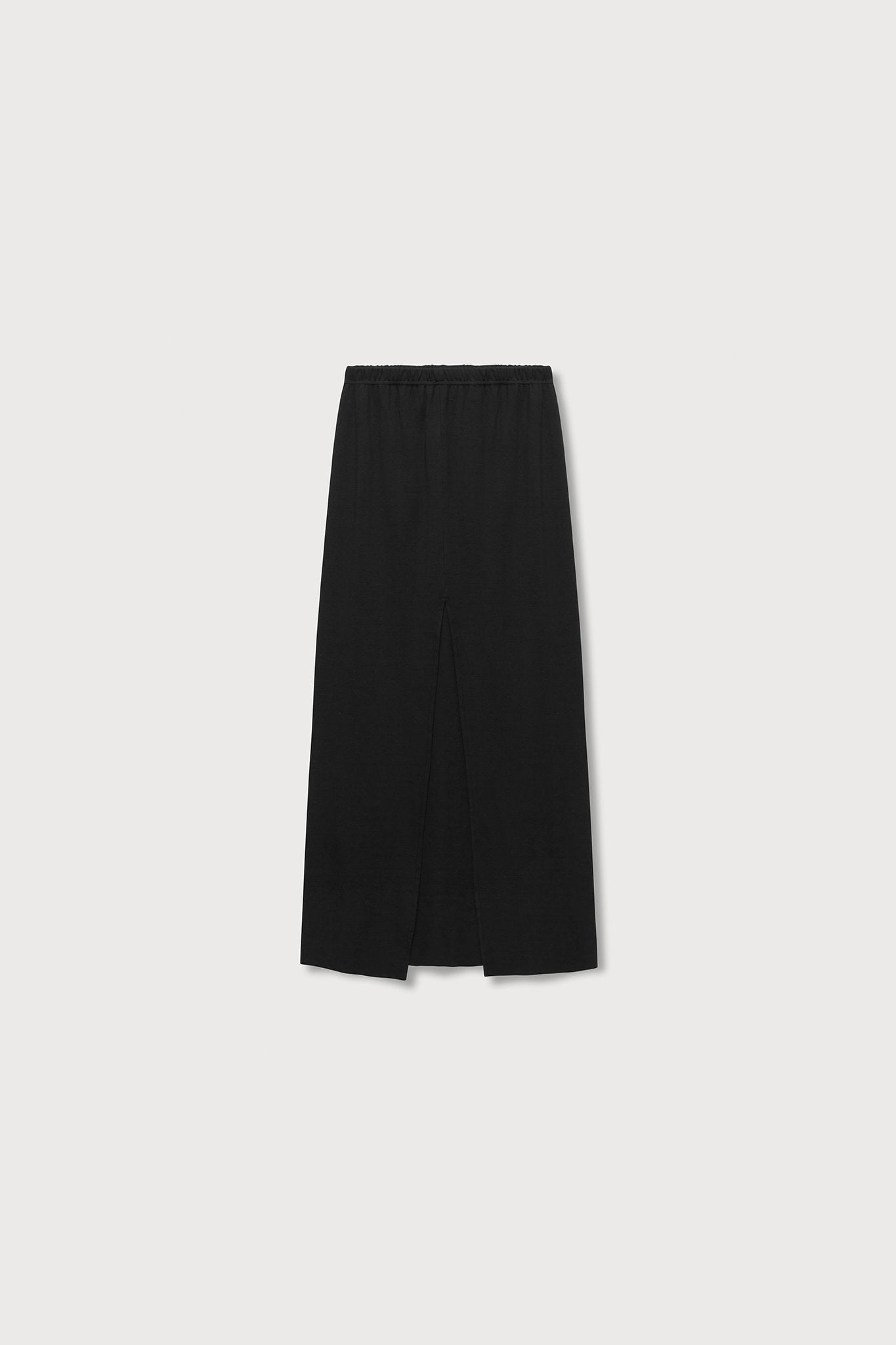 A.BCH A.41 Black Long Rib Split Skirt in Organic Cotton
