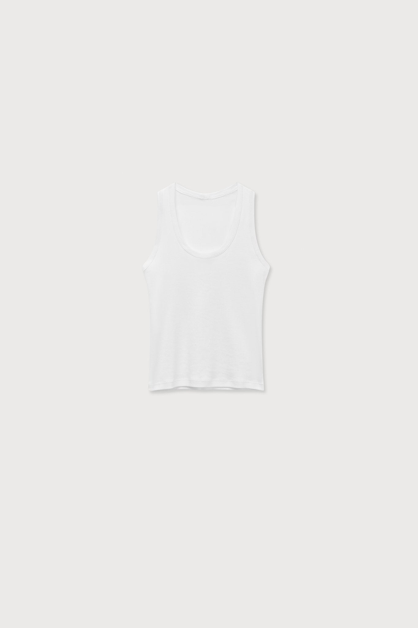 A.BCH A.44 White Scoop Neck Rib Tank in Organic Cotton