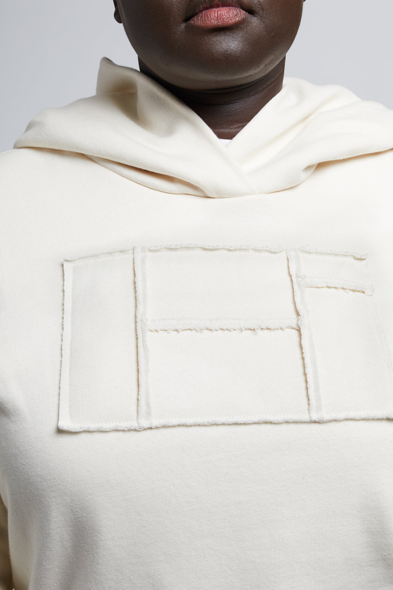 A.62 Undyed fleece hood sweater in organic cotton
