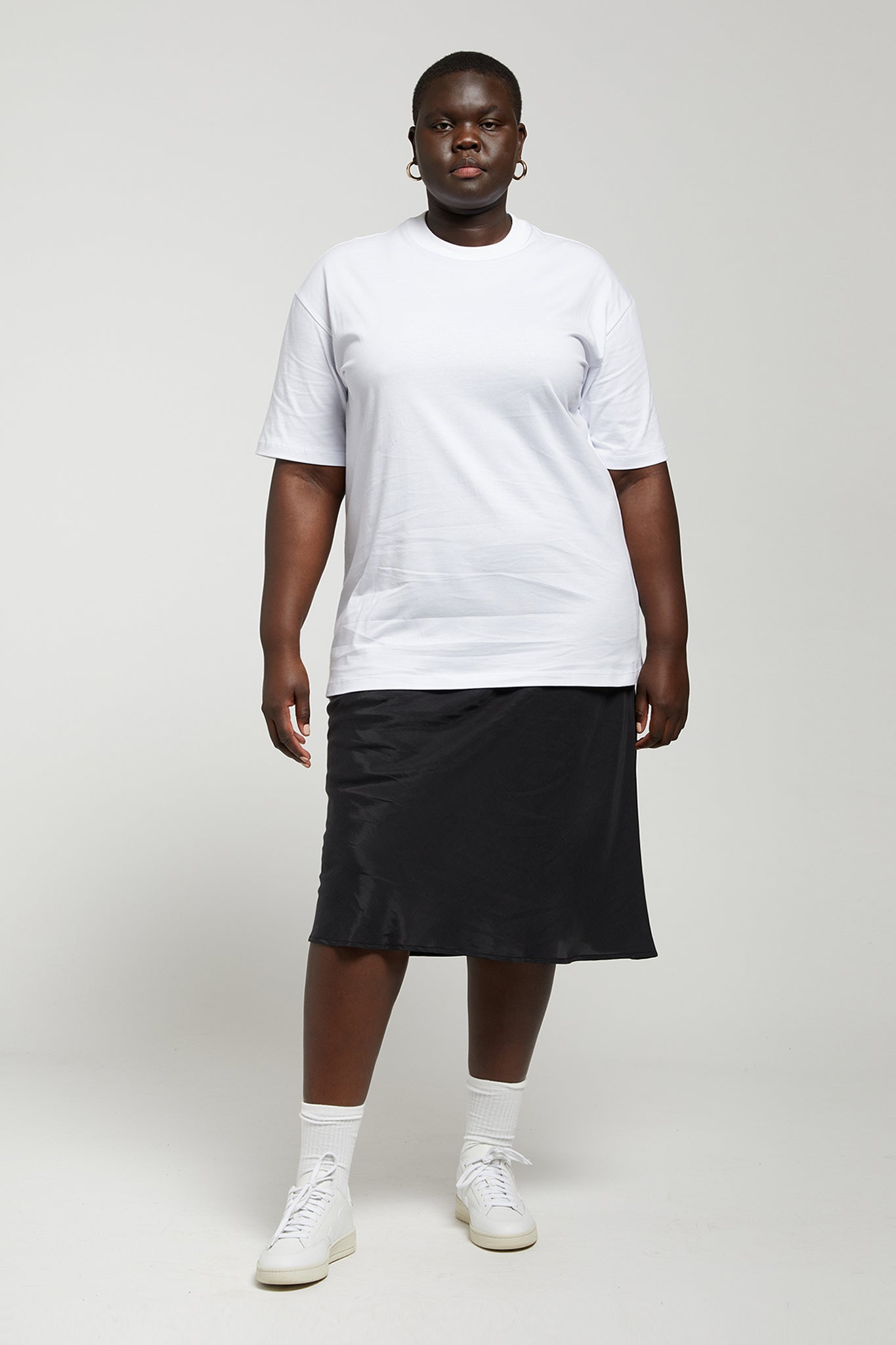 A.65 White High Crew T-Shirt in Organic Cotton