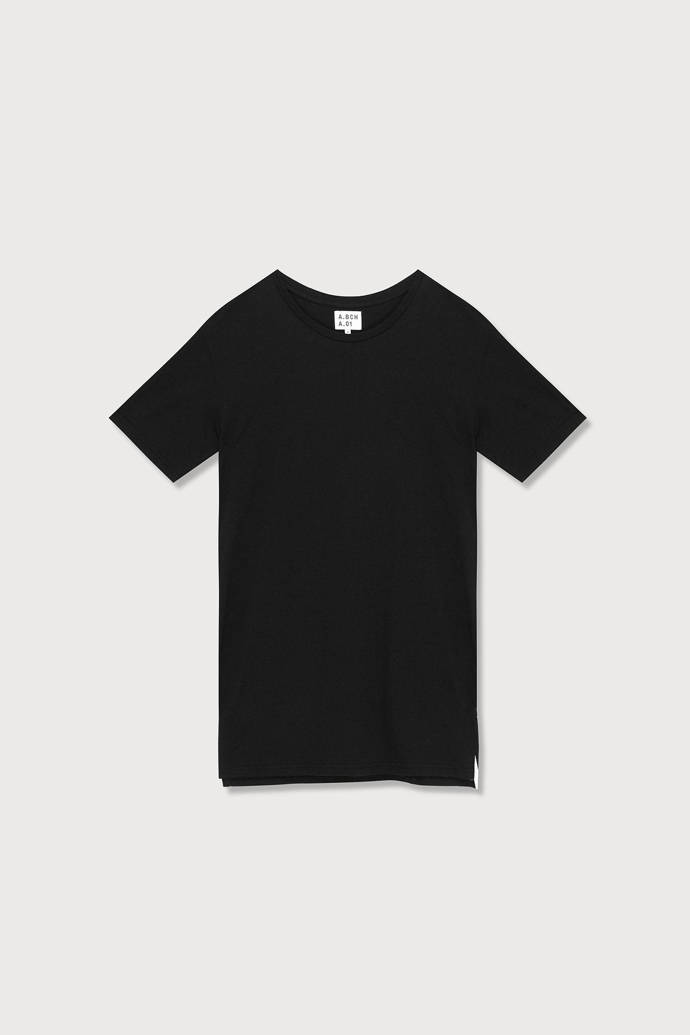 A.BCH A.01 Black Longline T-Shirt in Organic Cotton