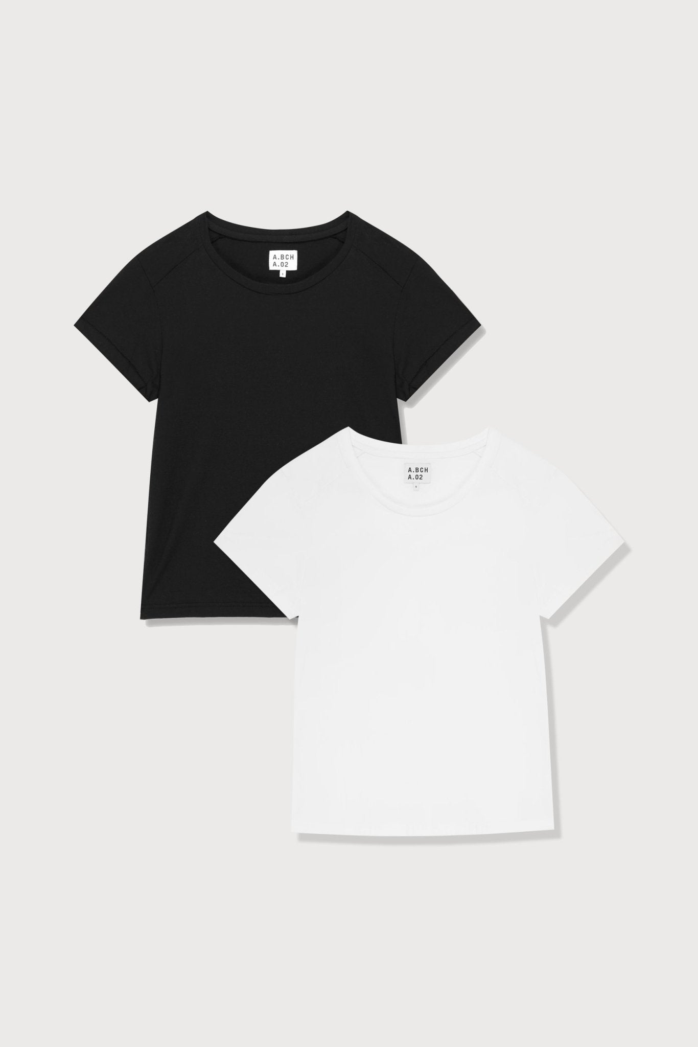 A.BCH A.02 White + Black Fitted T-Shirt Set  in Organic Cotton
