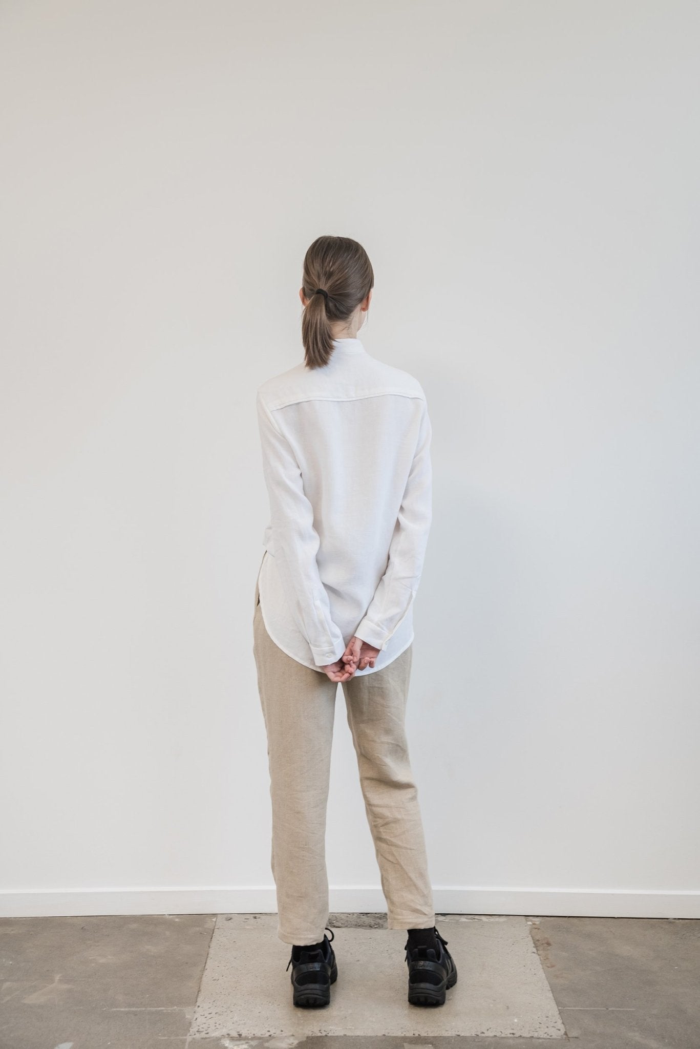 A.BCH A.05 White Button Up Shirt in Organic Linen