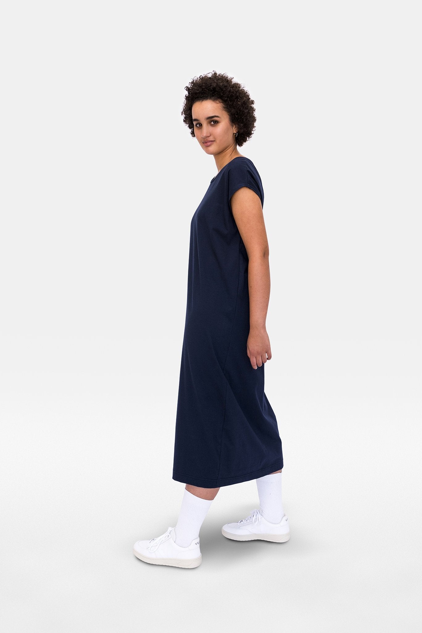 A.BCH A.07 Navy T-Shirt Dress in Organic Cotton