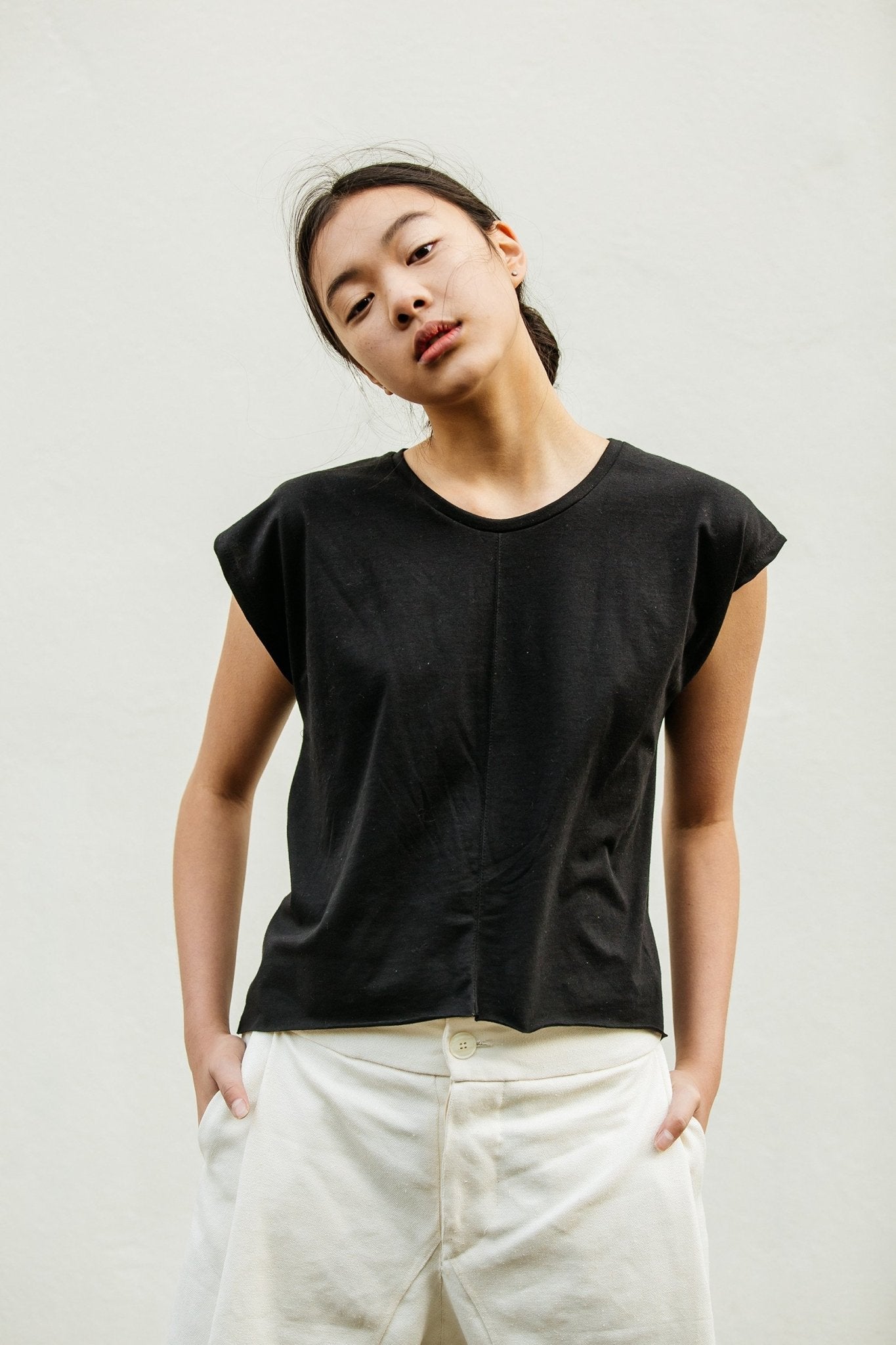 A.BCH A.08 Black Offcut T-Shirt in Organic Cotton