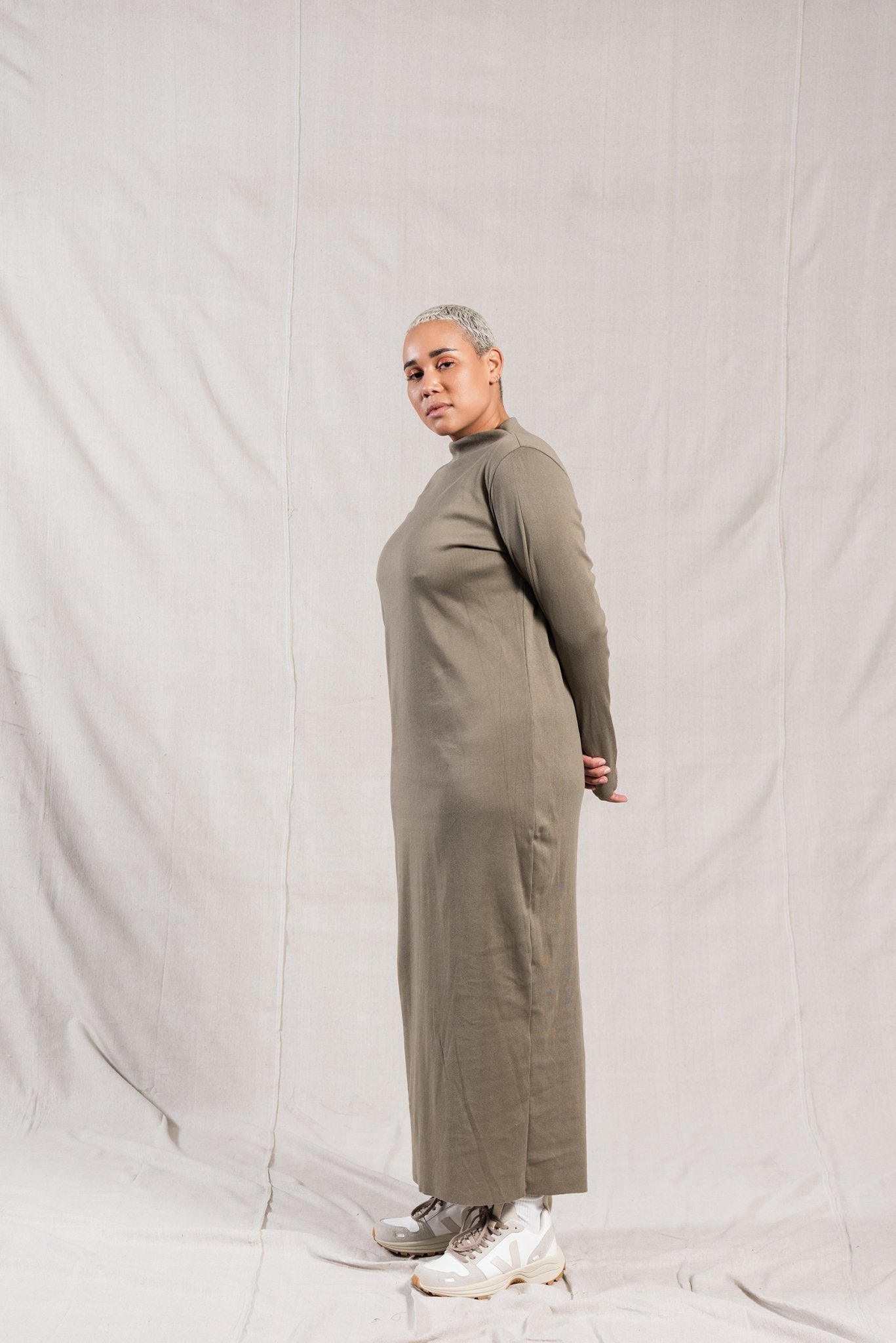 A.BCH A.14 Sage Long Sleeve Skivvy Dress in Organic Cotton