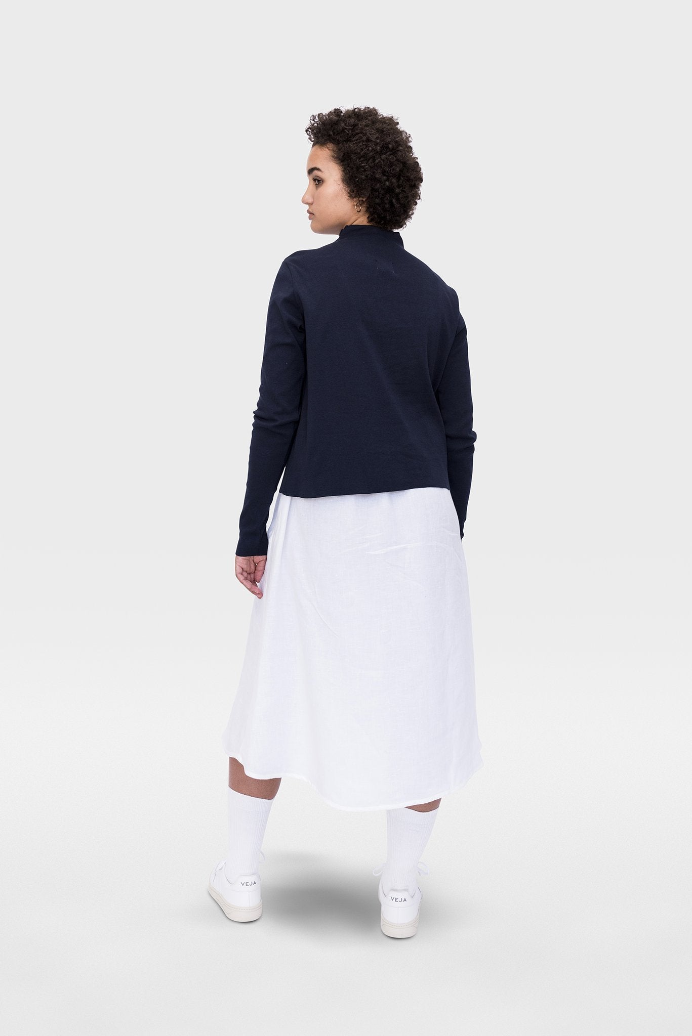 A.BCH A.14 Navy Long Sleeve Skivvy in Organic Cotton