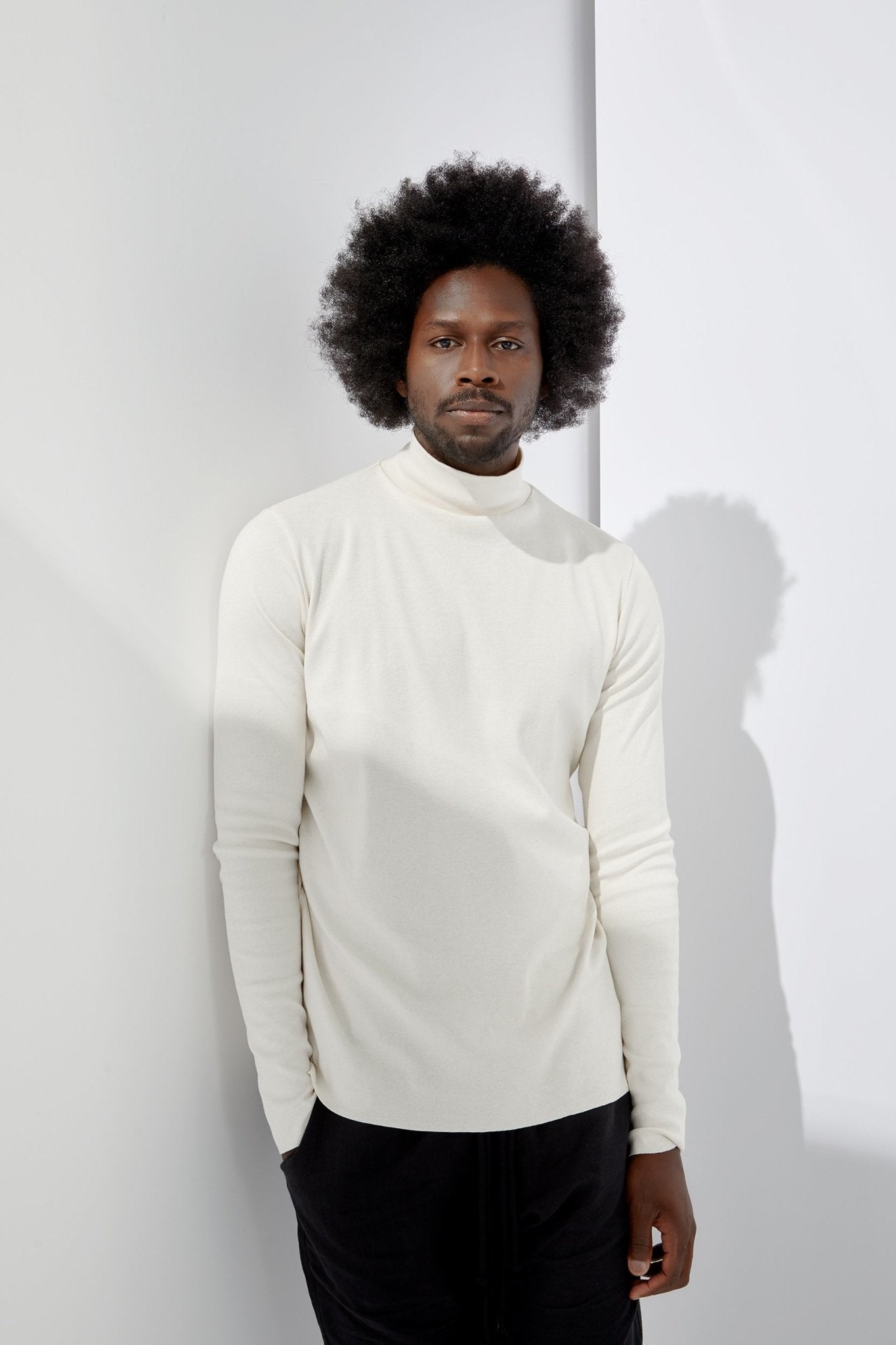 A.BCH A.36 Undyed Mock Neck Skivvy in Organic Cotton Rib